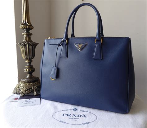 PRADA Saffiano Large Galleria Double Zip Tote Bluette 1477368 